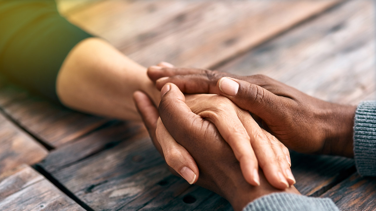 Hands clasped